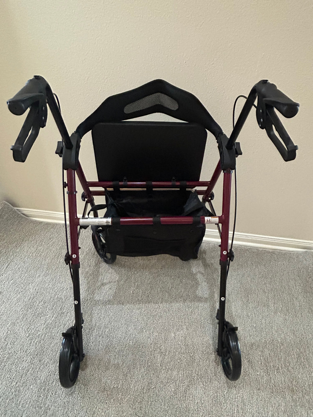 HOME LAND 4-Wheel Rollator Walker with Seat & Backrest